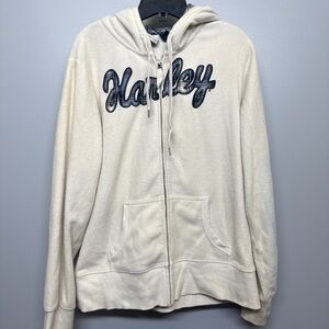 Harley-Davidson Cream Hoodie with Plaid Logo